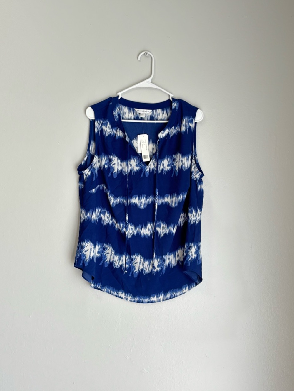 Counterparts Blue and White Tie-Dye Sleeveless Camisole